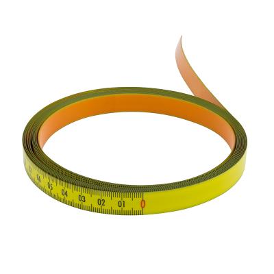 Selvklæbende Pit båndmål i stål 5Mx13 mm, H-V graduering GUL